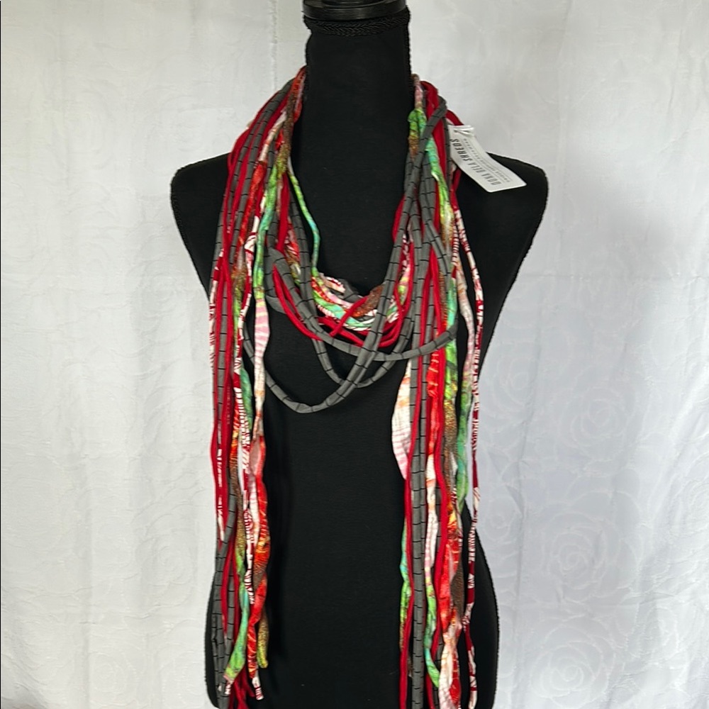 NWT DONA BELA SHREDS Unique Fashion neckwear. Upcycling textile remnants.